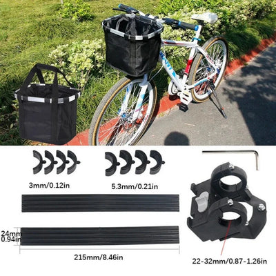 Bike front basket pet carrier with handlebar bag, foldable design, suitable for cycling and easy installation.