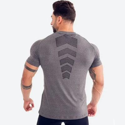 Men's 2024 running sports t-shirt featuring a stylish design, quick-dry fabric, and a comfortable fit for workouts.