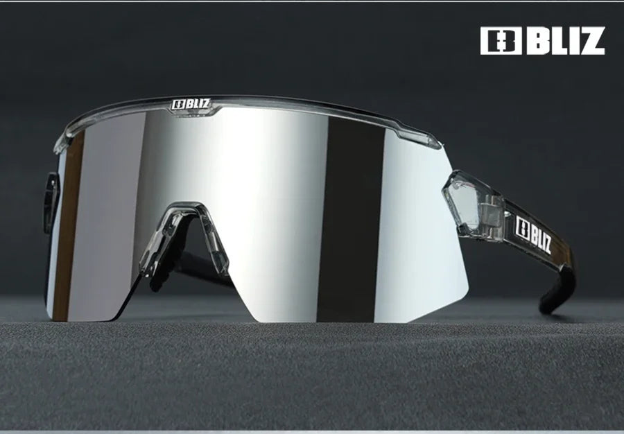 BLIZ Breeze polarized cycling glasses with UV protection, suitable for MTB and road biking, featuring a sleek design.