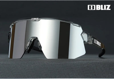 BLIZ Breeze polarized cycling glasses with UV protection, suitable for MTB and road biking, featuring a sleek design.