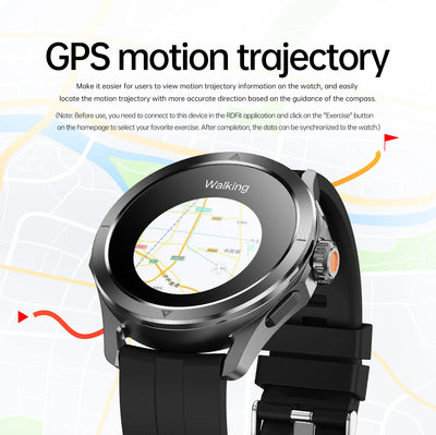 Xiaomi S4 Ultra Smartwatch displaying GPS motion trajectory feature for fitness tracking and navigation.