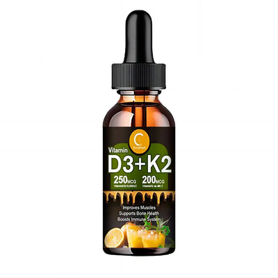 Vitamin D3 and K2 serum, 250MCG and 200MCG, supports muscles and bone health, boosts immune system, Belgian product.