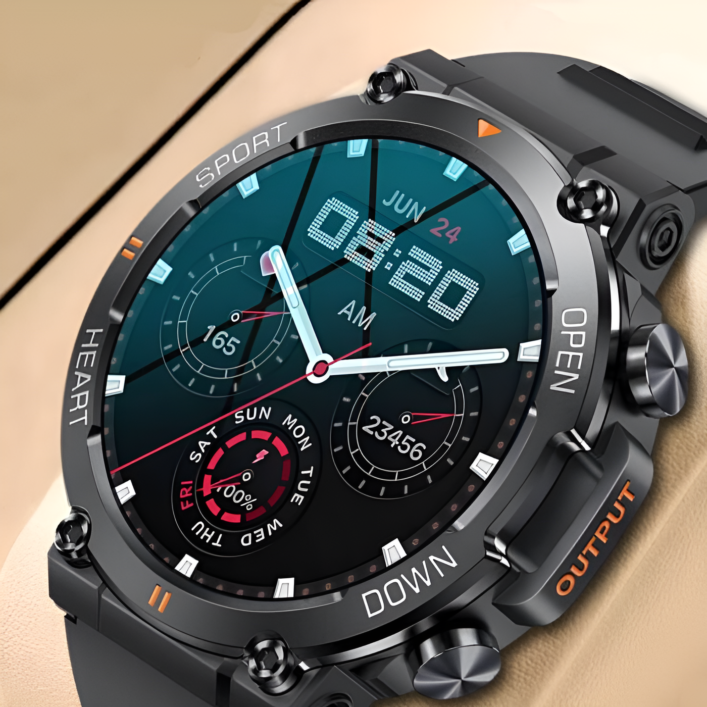 Reloj inteligente militar con GPS 2025: reloj deportivo resistente al agua con linterna y brújula