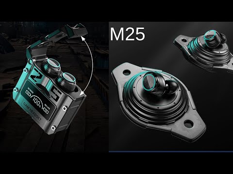 TWS Wireless Headphones M25 model showcasing touch control features and dynamic sound design.