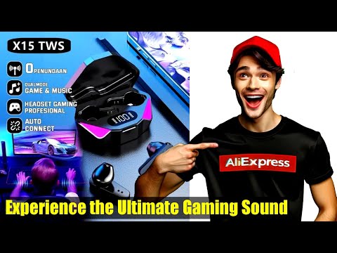 TWS wireless Bluetooth headphones with gaming features and earbud design, showcasing ultimate sound experience for gamers.